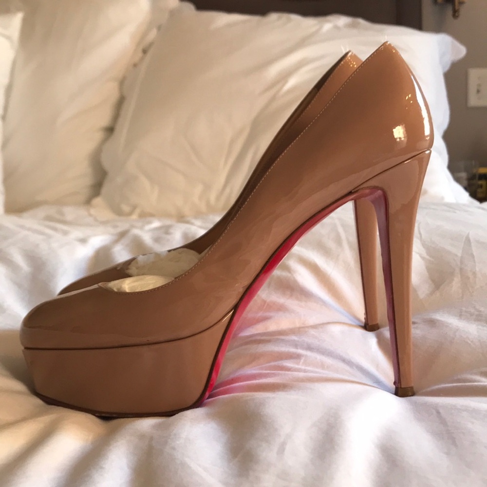 Authentic Christian Louboutin Nude Patent Pump